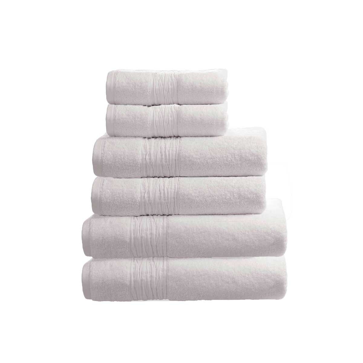   Lazy Linen 6 Piece Towel Bundle in White