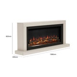 Flare Elyce Grande Wall Mounted Electric Fireplace in Cream, 2kW