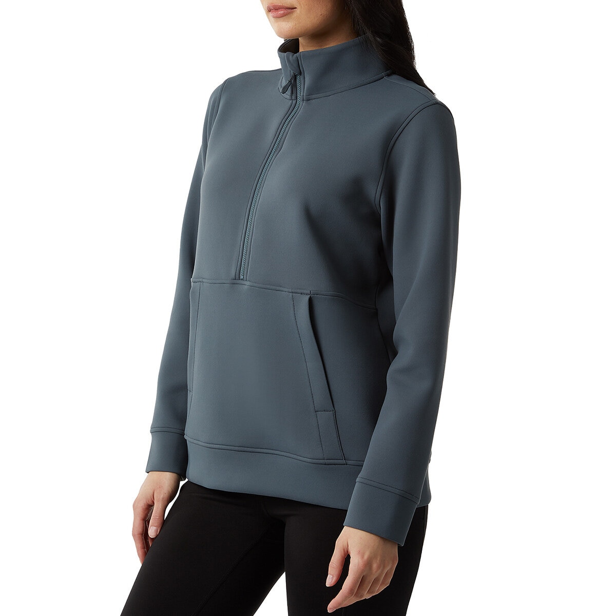 32 Degrees Women's Sueded Tech 1/2 Zip Sweatshirt in Grey