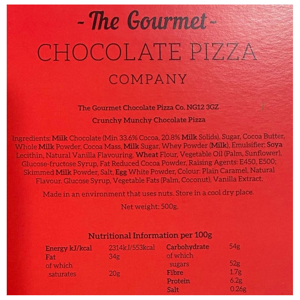The Gourmet Chocolate Pizza Company - Crunchy Munchy Pizza, 10 Inches