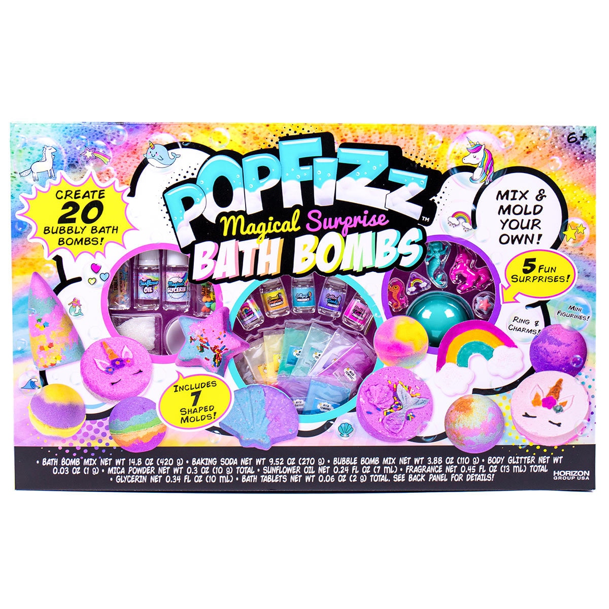 Pop Fizz Magical Surprise Bath bomb set boxed image from front