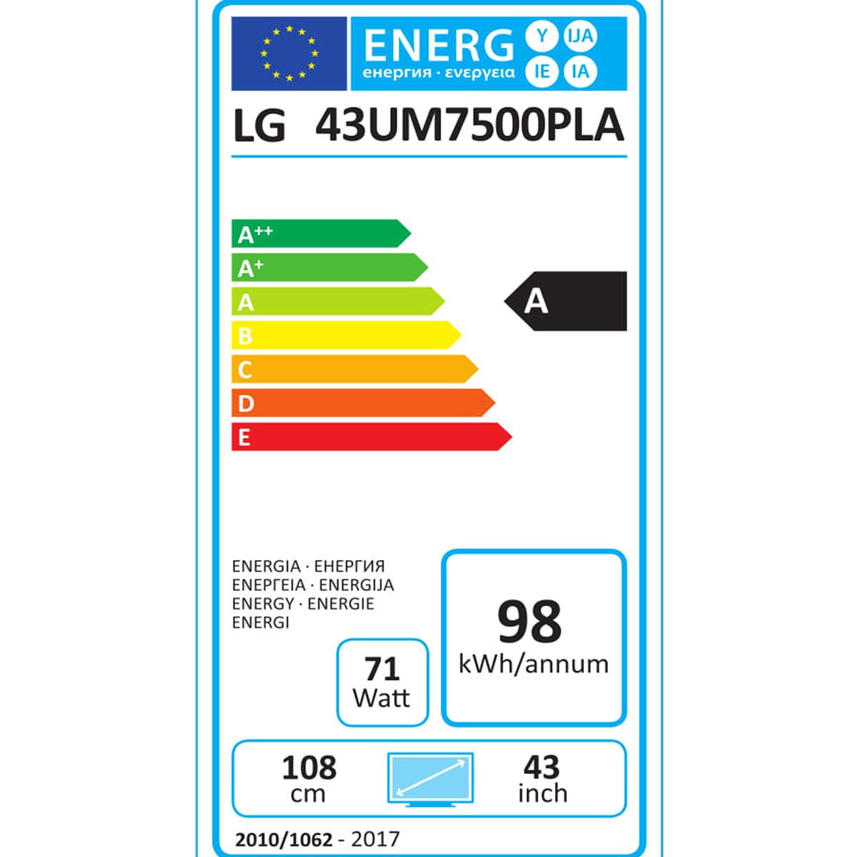 LG 43UM7500PLA 43 Inch 4K Ultra HD Smart TV Costco UK