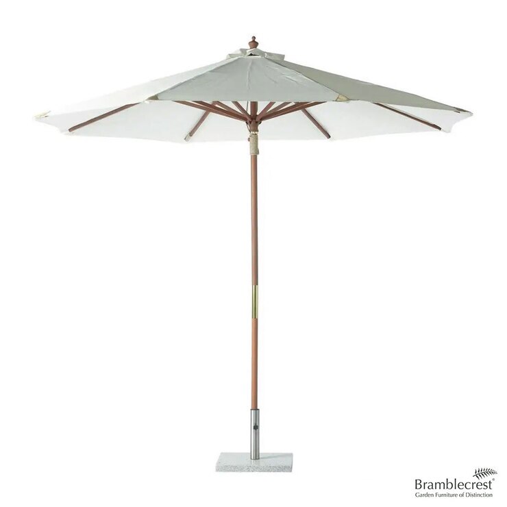Bramblecrest 2.5m Wooden Round Parasol in Natural Costco UK