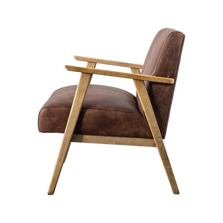 Gallery Neyland Brown Leather 2 Seater Sofa