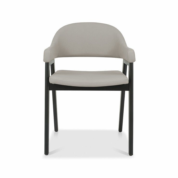 Bentley Designs Camden Peppercorn Grey Leather Armchair, 2 Pack