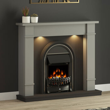 Flare Broadwell Electric Fireplace Suite in Grey, 2kW