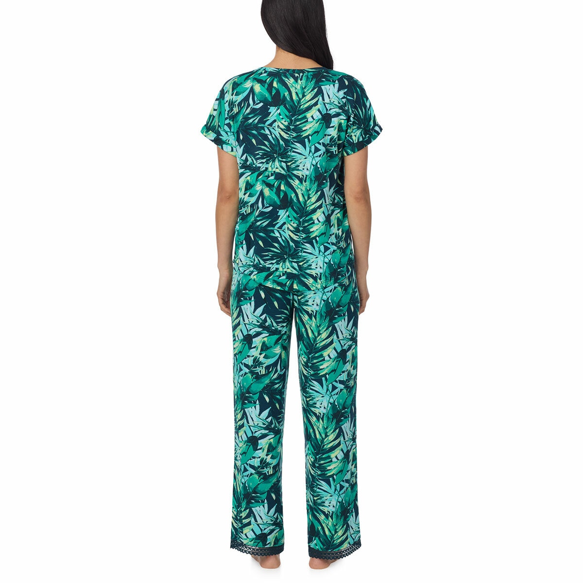 Carole Hochman 3 Piece Pyjama Set In Tropical Green