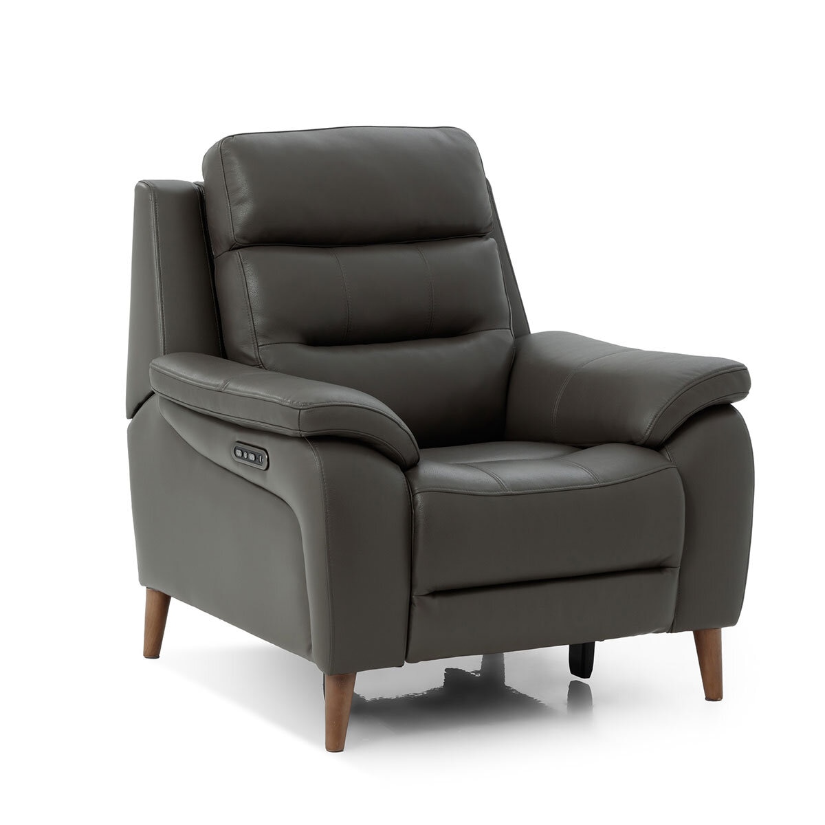 Ava Dark Grey Leather Power Reclining Armchair