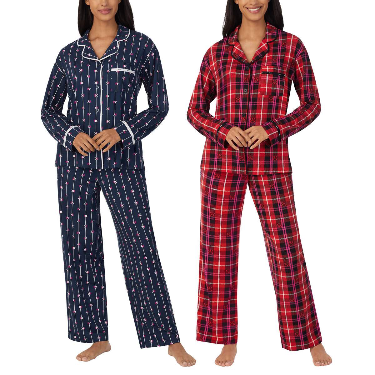 DKNY Notch Collar Pyjama Set in 4 Colours and 4 Sizes