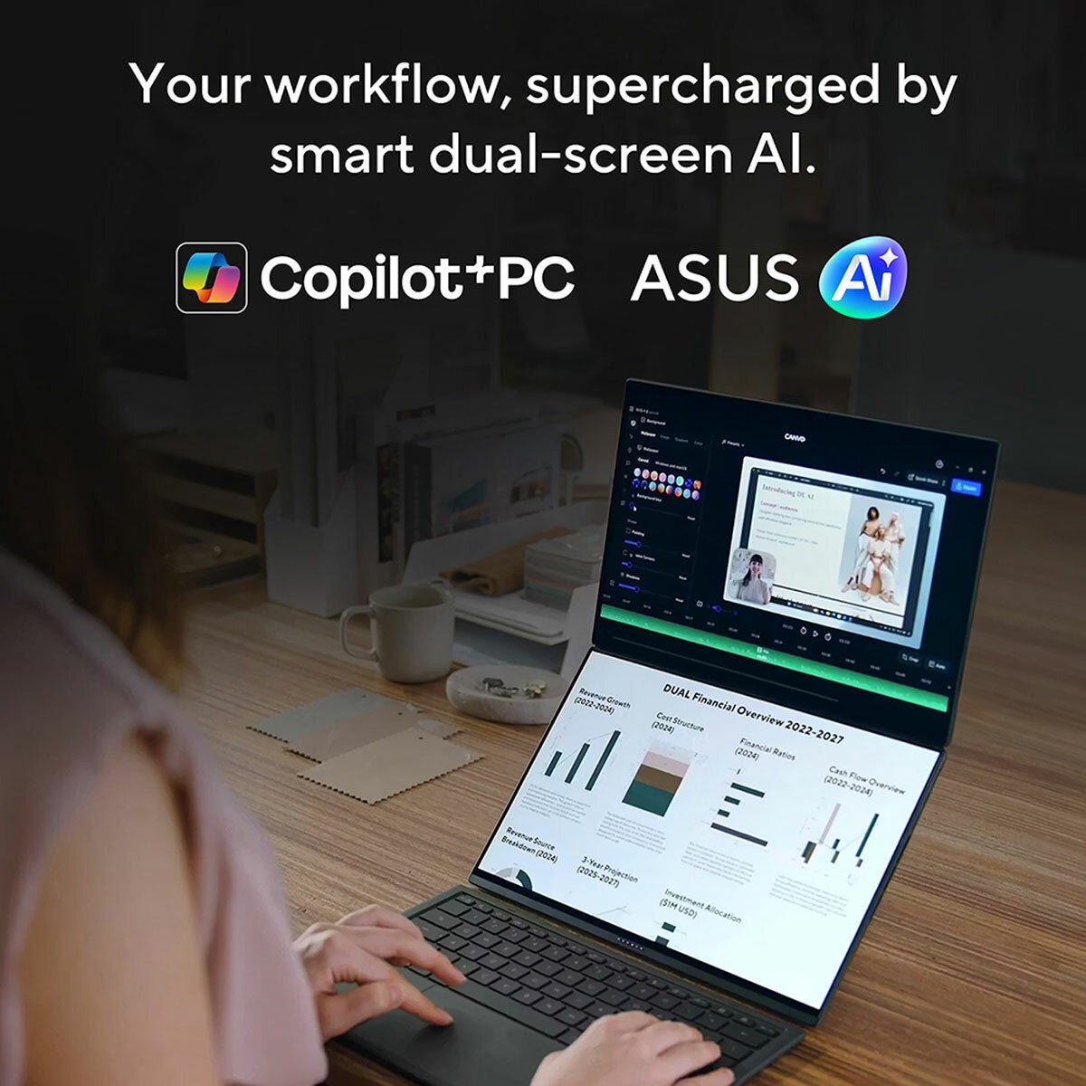 ASUS Zenbook Duo, Copilot+ PC, Intel UX9, 32GB RAM, 1TB SSD, 14 Inch OLED Laptop,UX8407A ASUS Zenbook Duo, Copilot+ PC, Intel UX9, 32GB RAM, 1TB SSD, 14 Inch OLED Laptop,UX8407A
