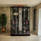 Insignia All in One Steam Shower & Infrared Sauna with Aromatherapy in Black - 1450 x 900mm
