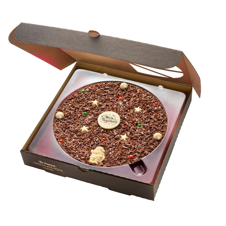 The Gourmet Chocolate Pizza Company - Personalised Merry Christmas Pizza, 10 Inches The Gourmet Chocolate Pizza Company - Personalised Merry Christmas Pizza, 10 Inches