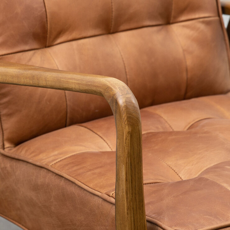 Gallery Humber Vintage Brown Leather Armchair