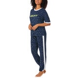 DKNY Ladies Short Sleeve Tee & Jogger Lounge Set in Navy