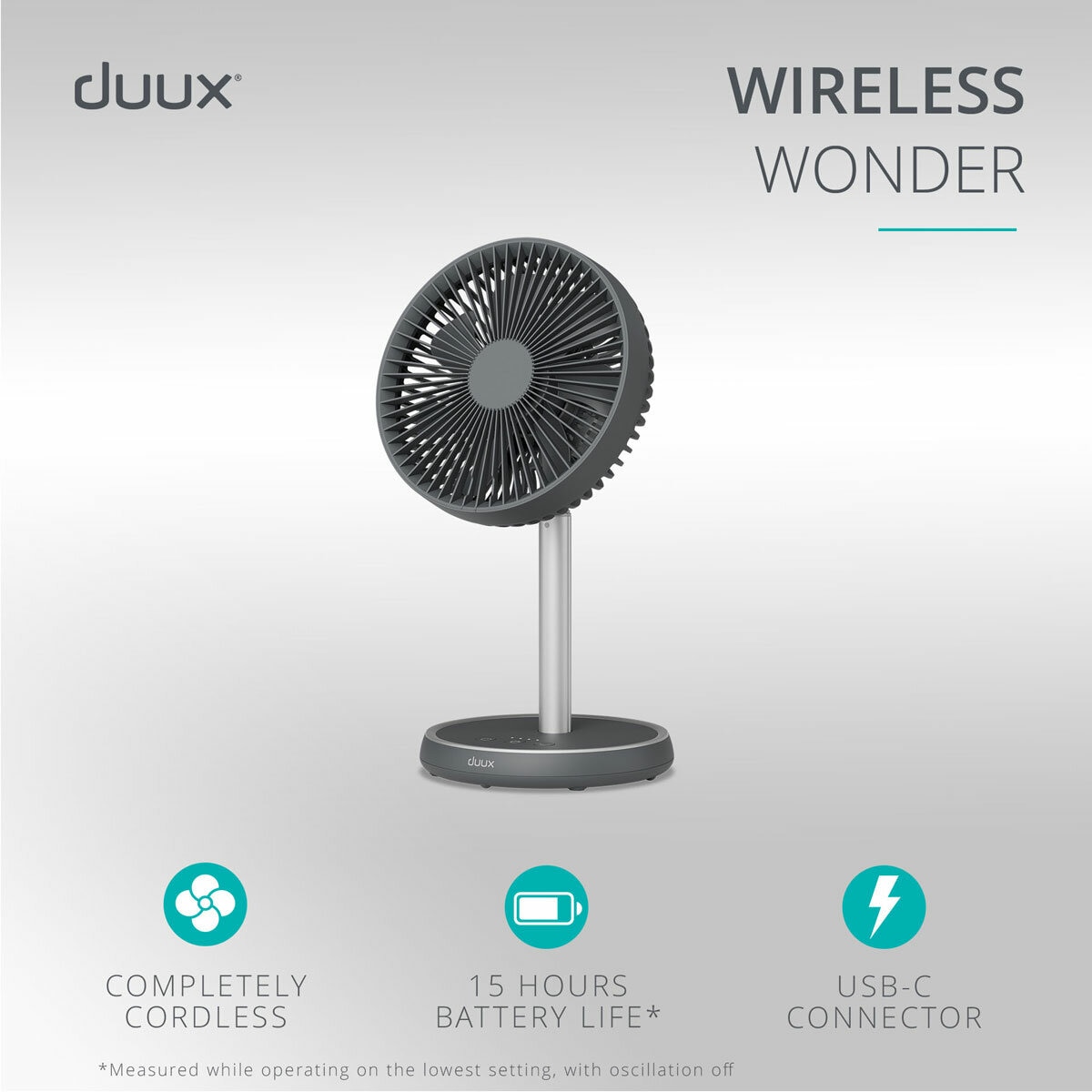 Lifestyle image of Duux Rize Fan working wireless