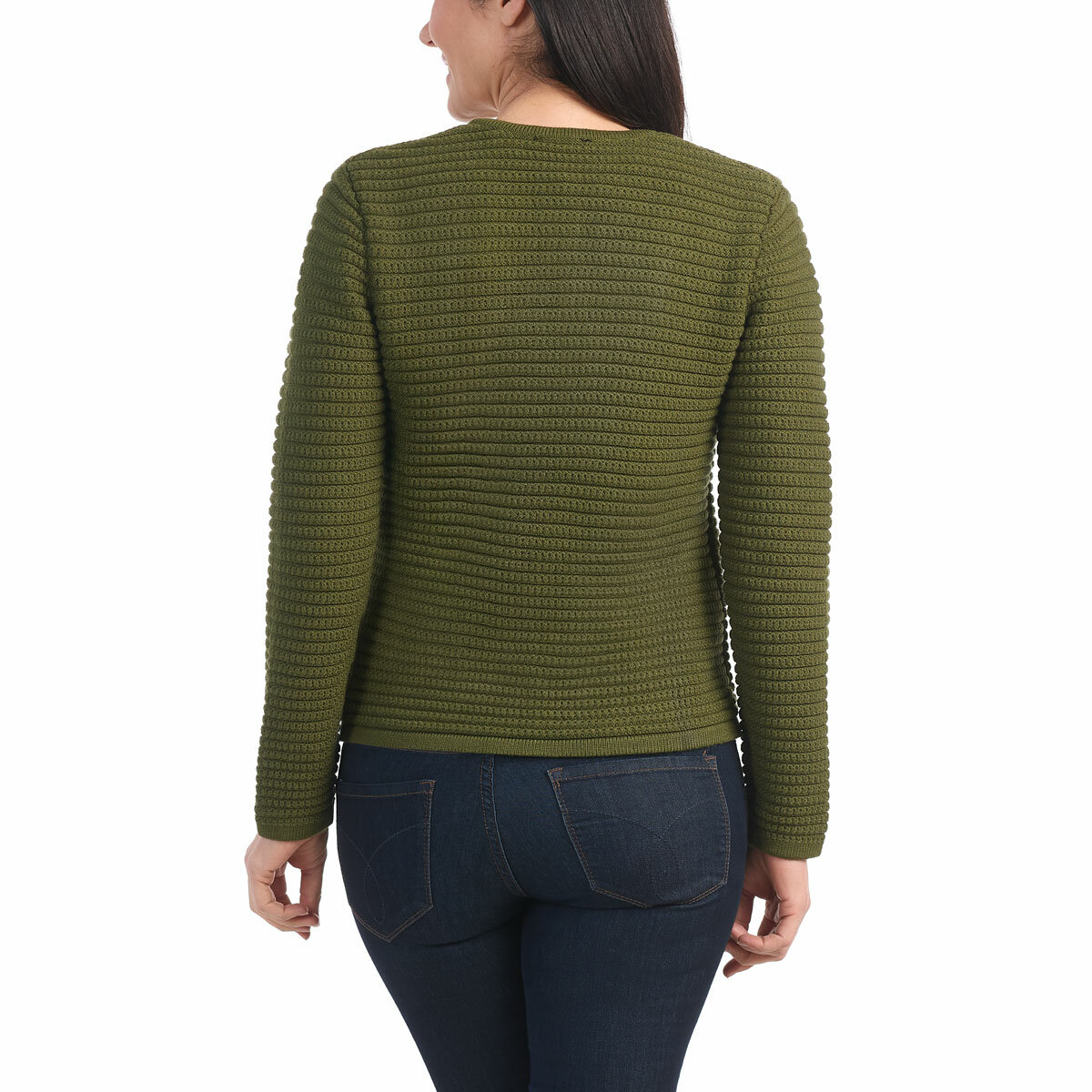 Hilary Radley Textured Knit Jacket in Green