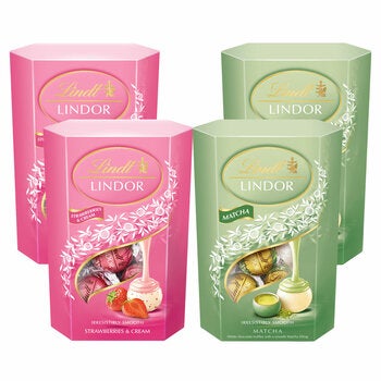 Lindt Lindor Matcha and Strawberries & Cream Chocolate Truffles, 4 x 200g
