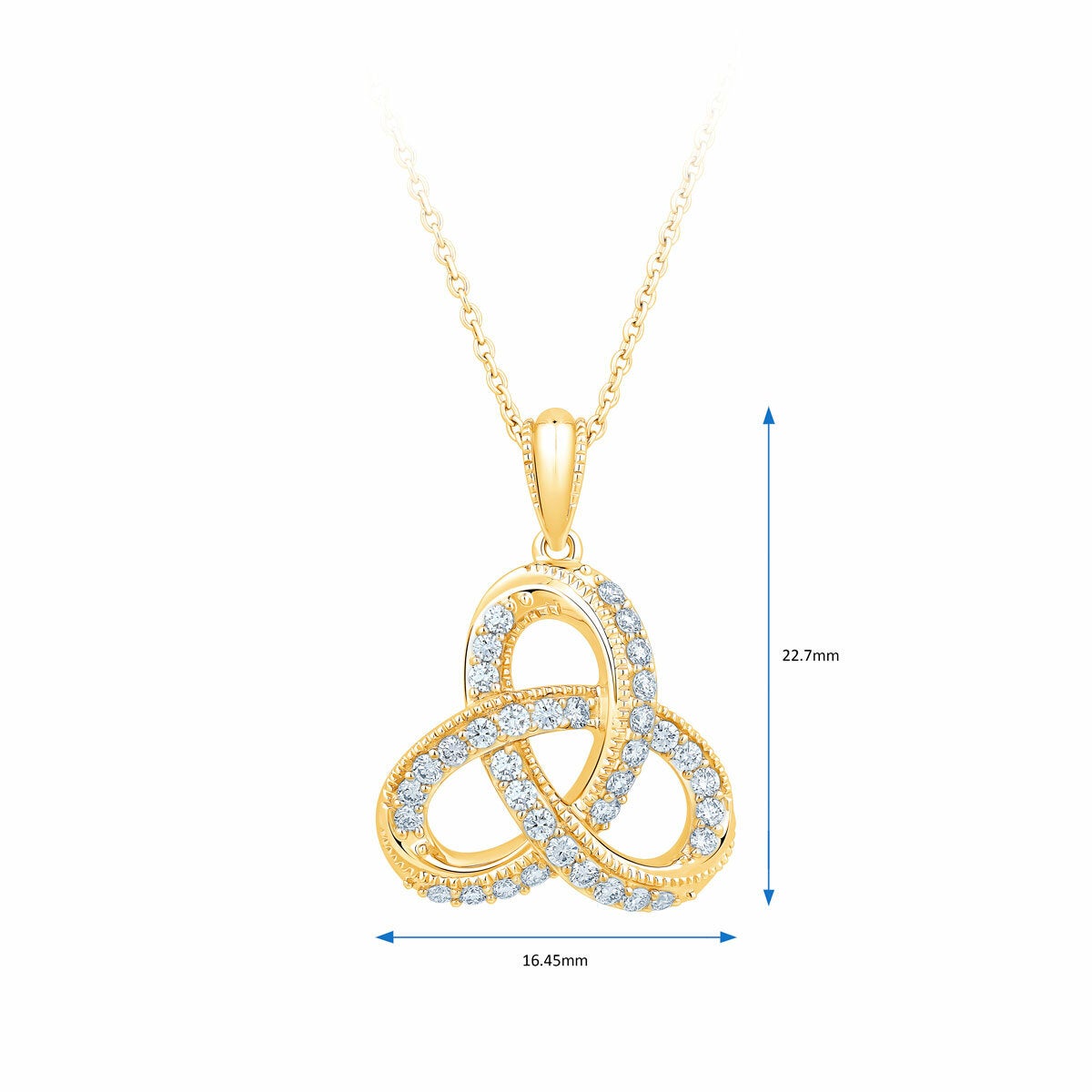 0.34ctw Round Brilliant Cut Diamond Knot Pendant, 14ct Yellow Gold 0.34ctw Round Brilliant Cut Diamond Knot Pendant, 14ct Yellow Gold