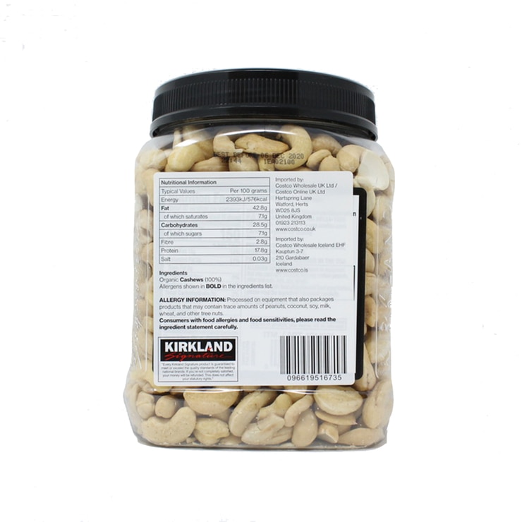 Kirkland Signature Organic Cashew Nuts, 1.13kg Costco UK