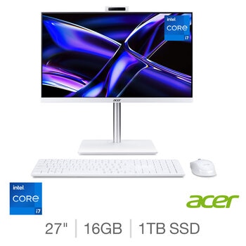 Acer C27-195ES, Intel Core i7, 16GB RAM, 1TB SSD, 27 Inch All in One Desktop PC, DQ.BNREK.006