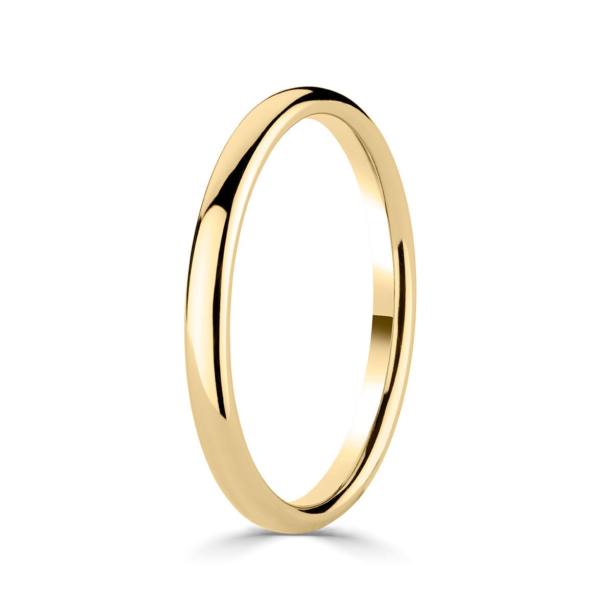 2.0mm Basic Light Court Wedding band. 18ct Yellow Gold