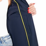DKNY Ladies Long Down Coat with Hood in Navy