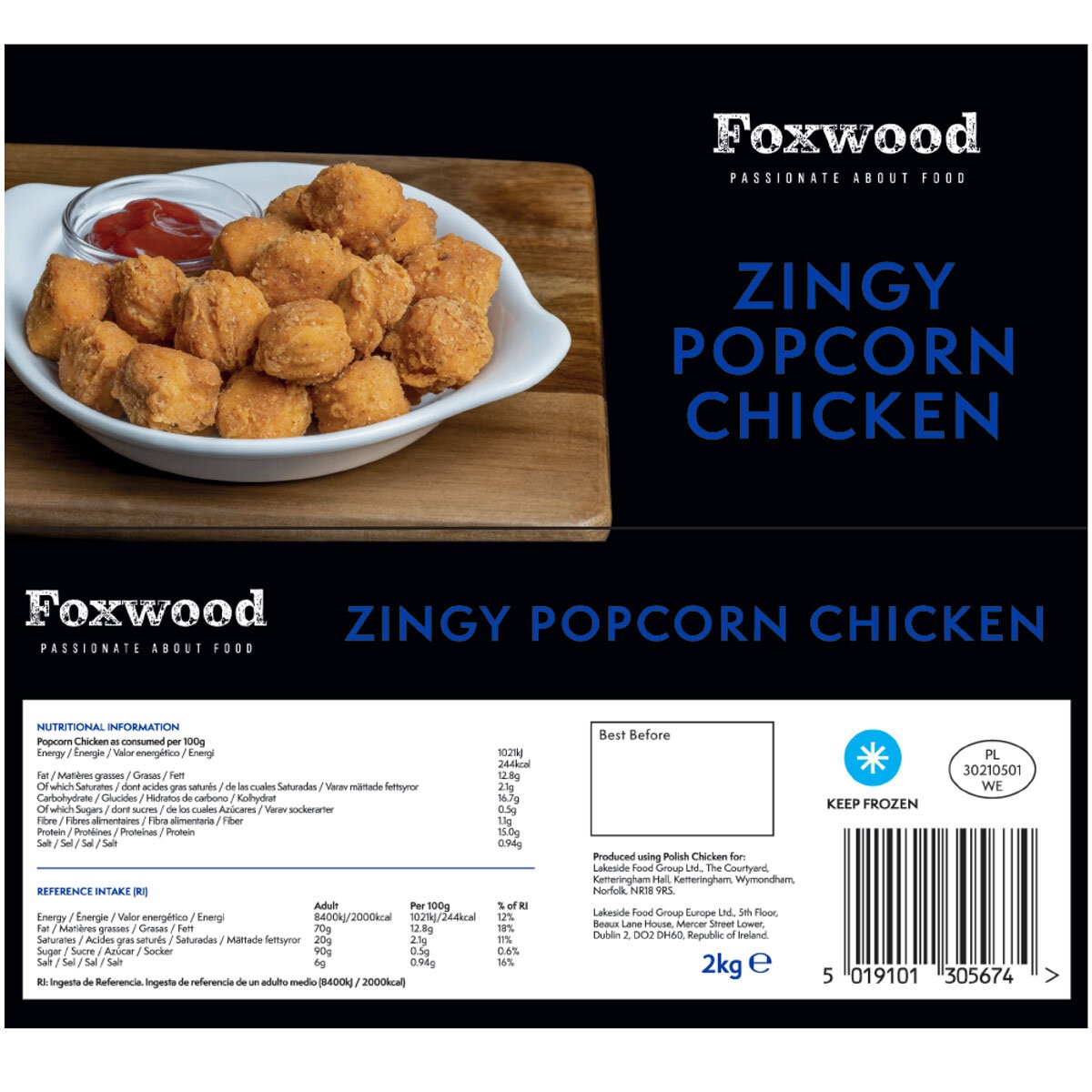 Foxwood Popcorn Chicken, 2kg