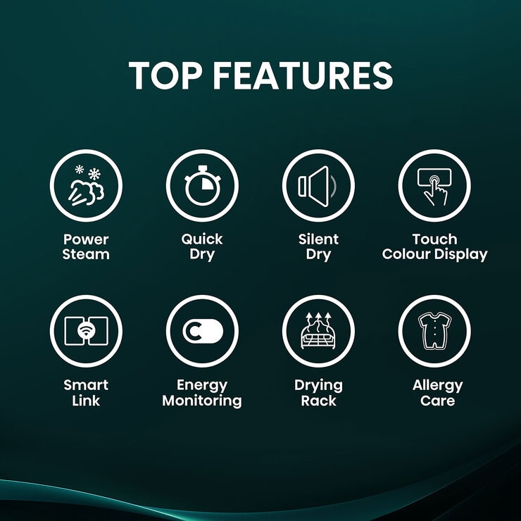 Hisense KitchenFit 5i Series DH5I104BBAB, 10kg Heat Pump Dryer, A+++ Rated in Black