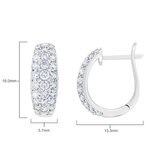 1.30ctw Round Brilliant Cut Diamond Hoop Earrings, 18ct White Gold