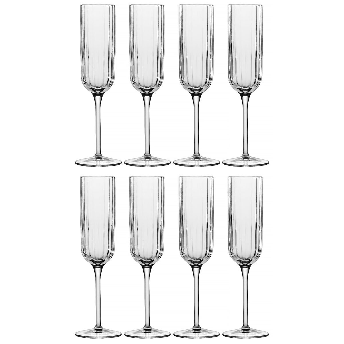 Luigi Bormioli Bach Flute Glasses, 210ml, 8 Pack