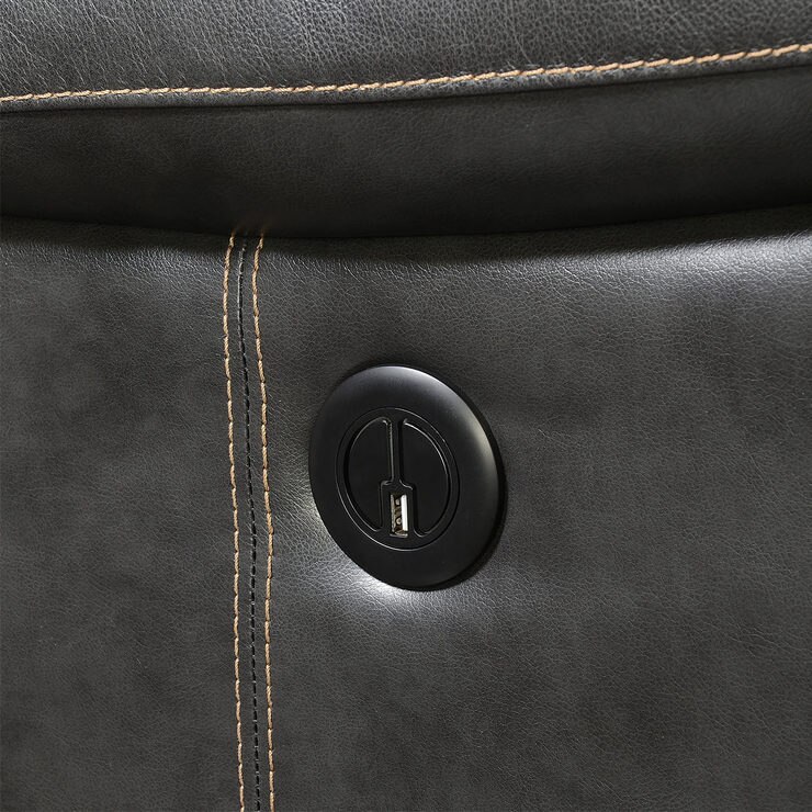 Pulaski Dunhill Grey Leather Power Reclining Sectional Sofa Costco UK