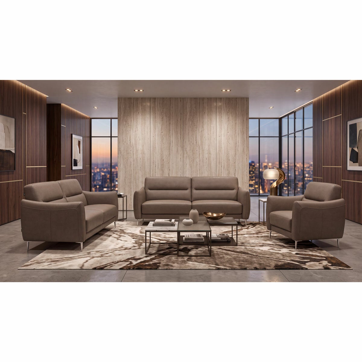 Nicoletti Jupiter Taupe Leather 2 Seater Sofa Nicoletti Jupiter Taupe Leather 2 Seater Sofa