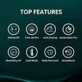 Hisense KitchenFit 5i Series WD5I1045BWQ, 10.5kg / 6kg Washer Dryer, D Rated in White