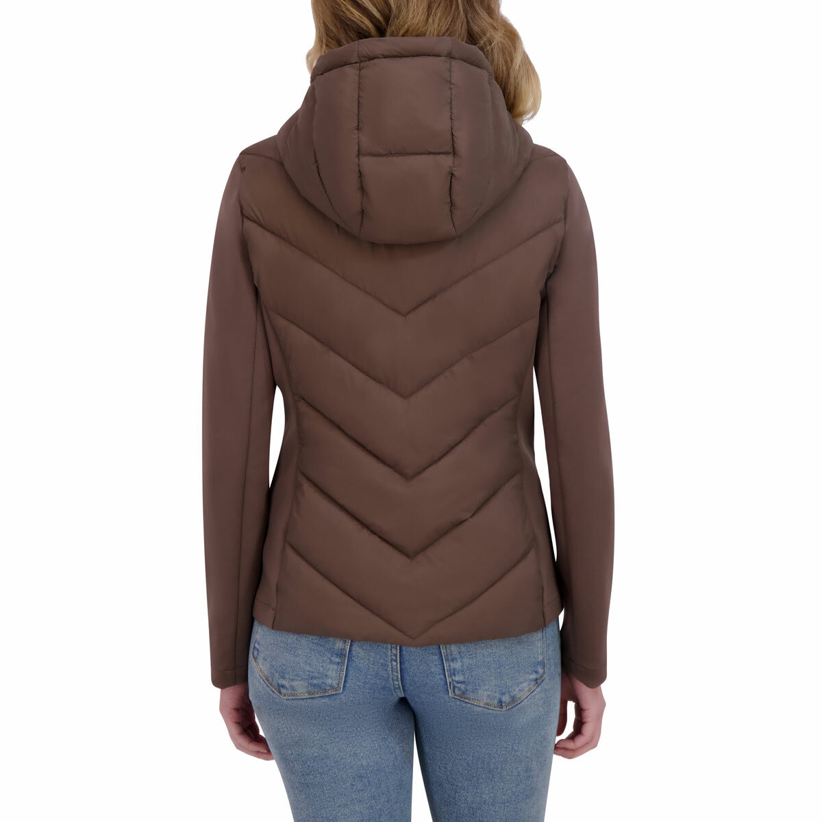 DKNY Women's Mixed Media Jacket in Taupe
