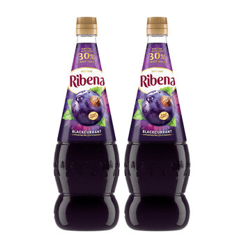 Front of pack 2 bottles of ribena 1.5L