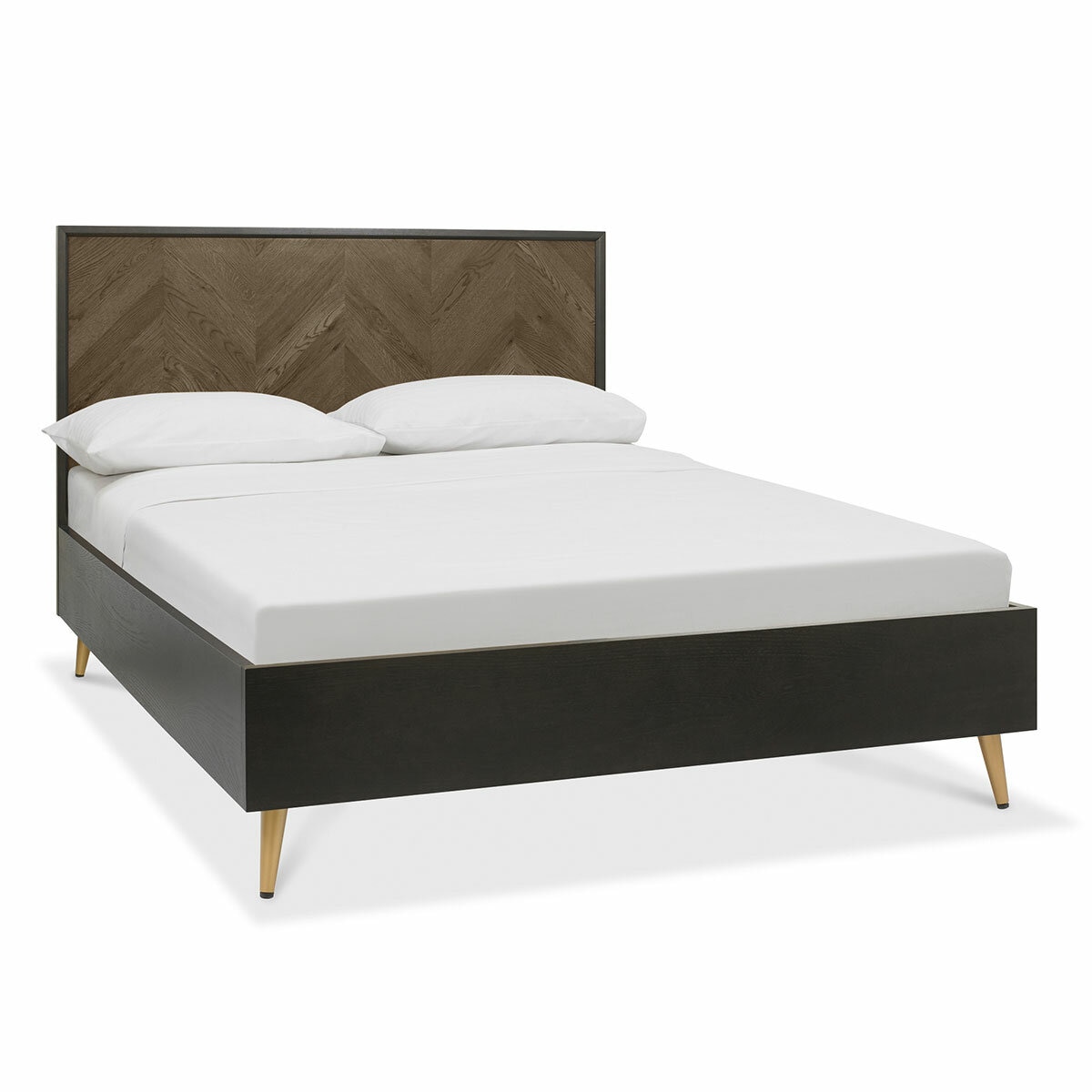 Bentley Designs Sienna Fumed Oak & Peppercorn Bed Frame in 3 Sizes