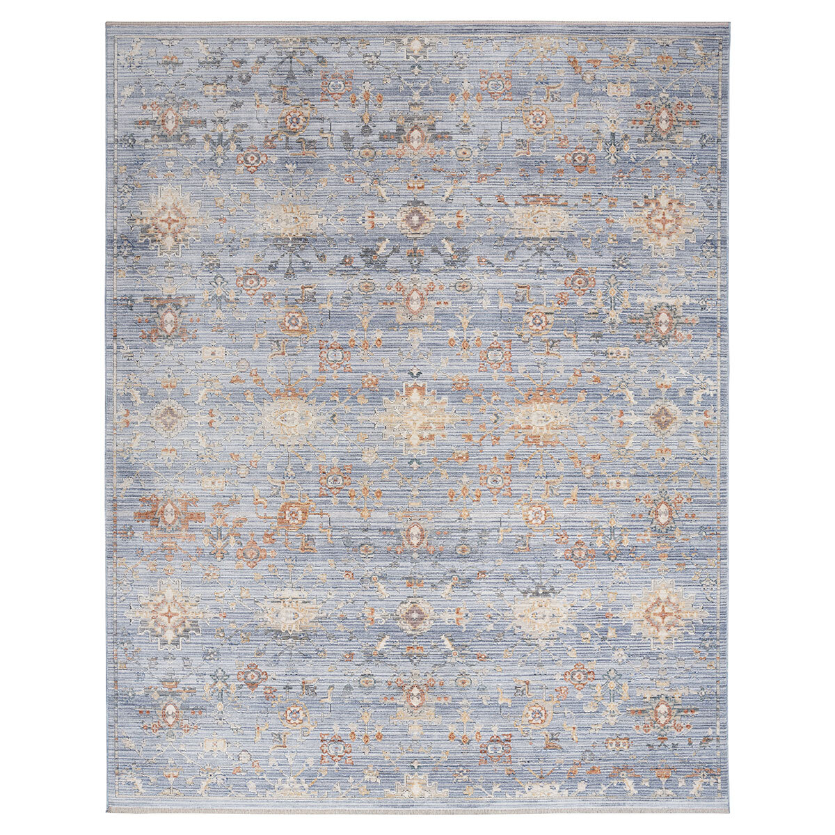 Elegant heirloom rug, tradtional design in blue, ivory floral tones