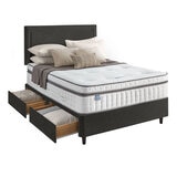 Silentnight Velvet 4 Drawer Divan Base with Malvern Headboard in 3 Colours & 3 Sizes