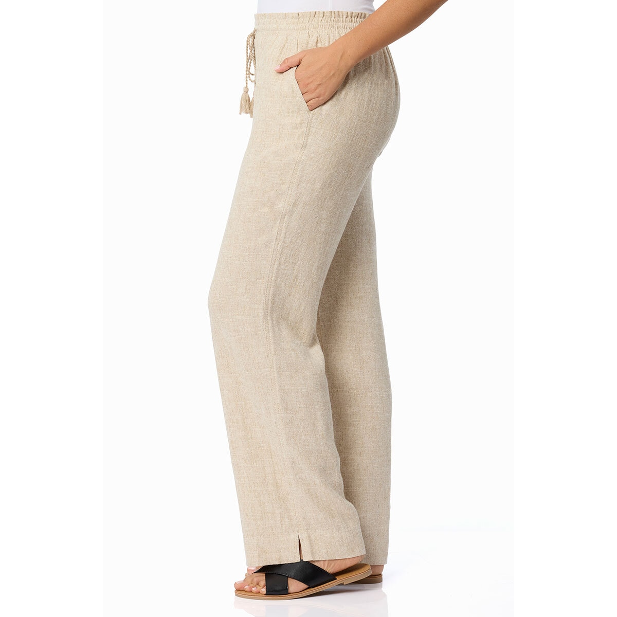 Briggs Ladies Linen Pant in Beige