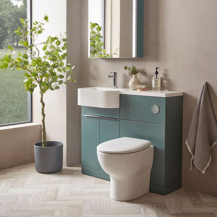 Tavistock Lindo 99.6 cm Floor Mounted Left Hand WC Unit in Green