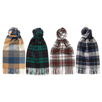 Glen Isla Cashmere Patterned Scarf in 4 Colours
