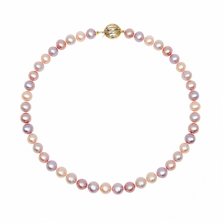 6-6.5mm Cultured Freshwater Multi Colour Pearl Necklace, 14ct Yellow Gold 6-6.5mm Cultured Freshwater Multi Colour Pearl Necklace, 14ct Yellow Gold