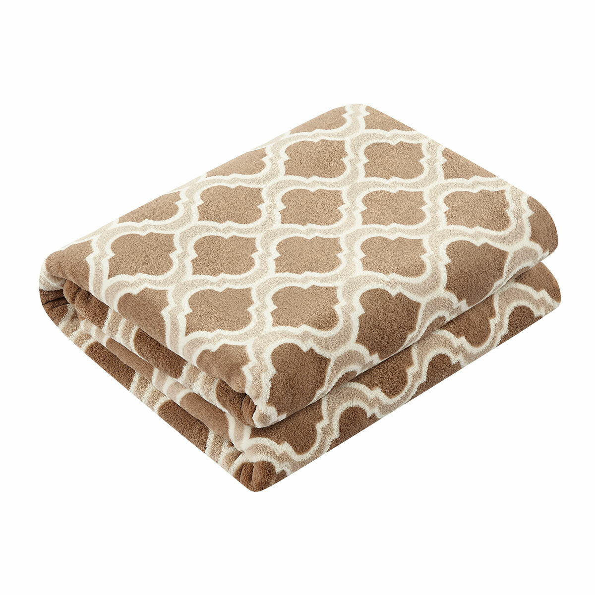 Monte & Jardin Printed Velvet Throw in Taupe Geo, 152 x 177 cm