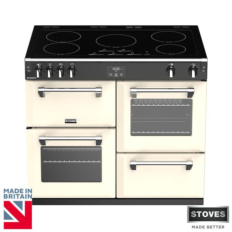 Stoves Richmond S1000Ei, 100cm Induction Range Cooker A Rating in Cream