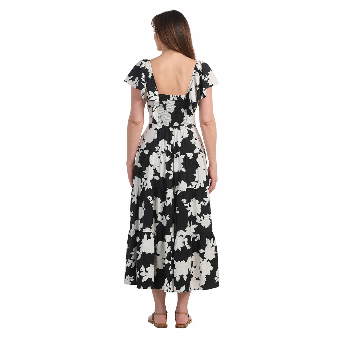 Dalia Ladies Tiered Maxi Dress in Black
