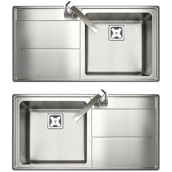 Rangemaster Arlington Single Bowl Stainless Steel Sink in Right and Left Options