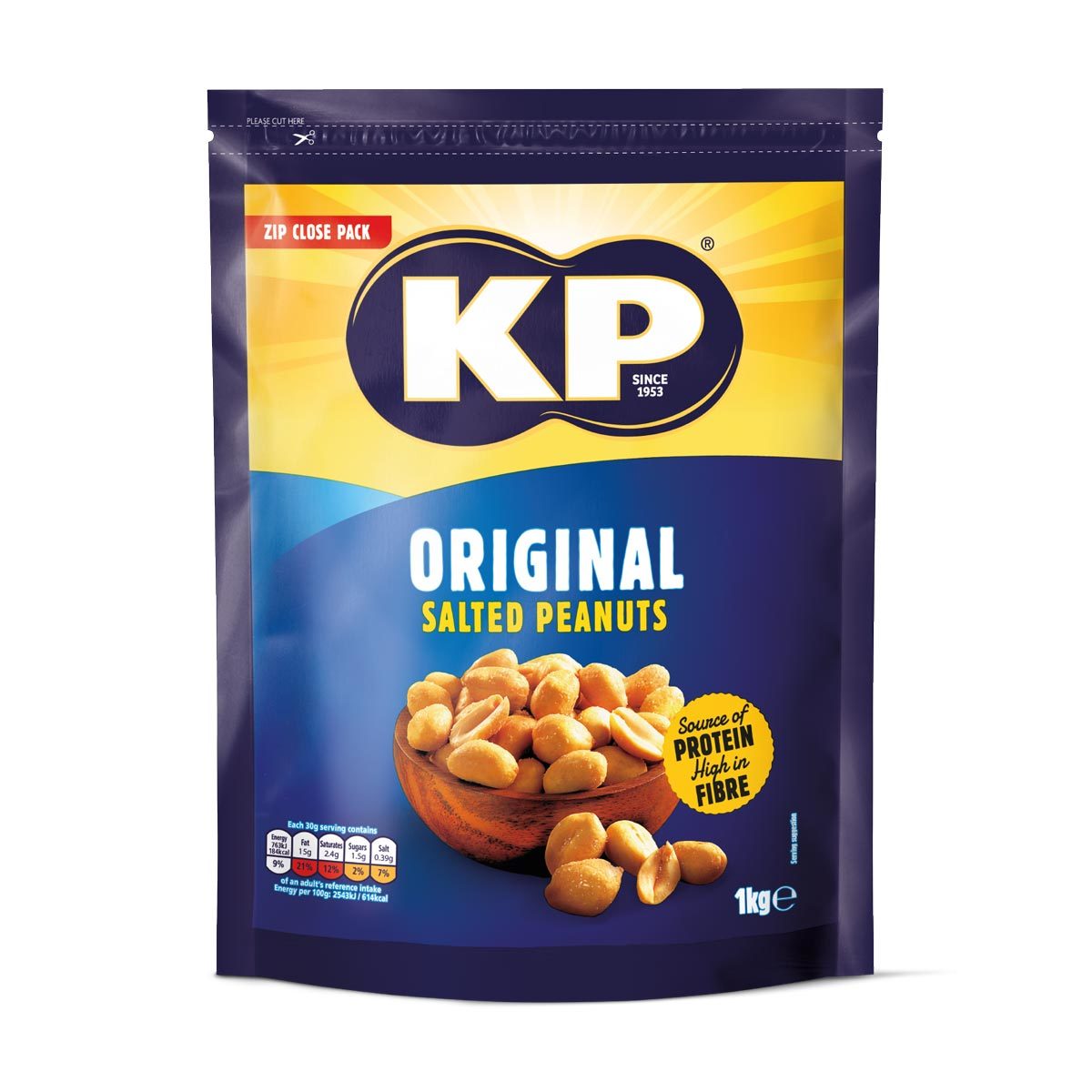 Pack of KP Original Peanuts in zip close pack