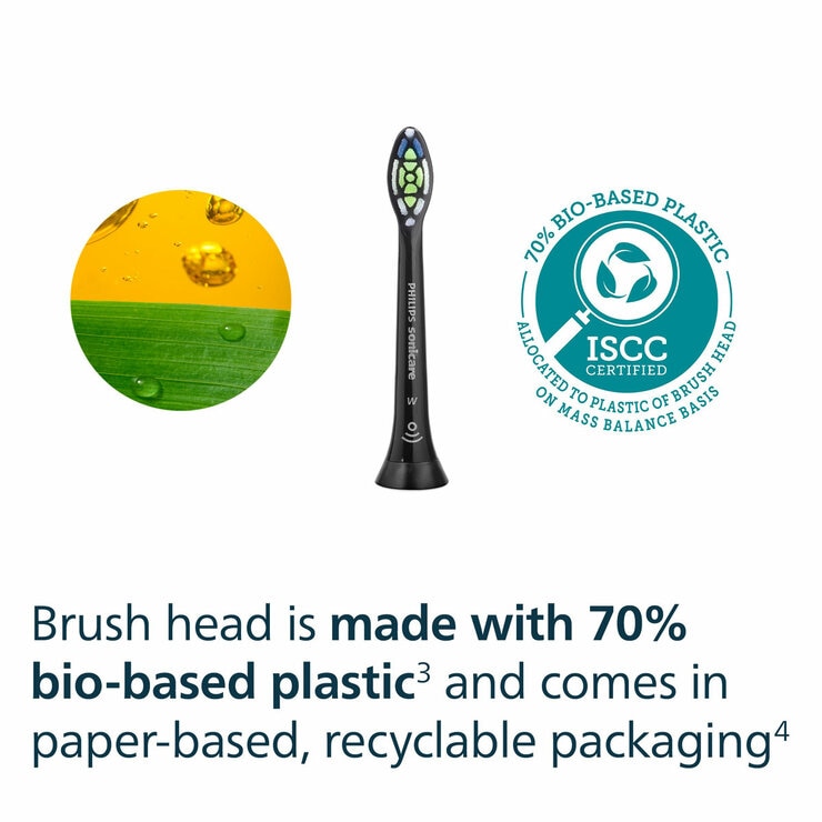 Philips Brush Head 6 Pack in White made with recyclable packaging
