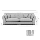 Selsey Blue Fabric 4 Seater Split Sofa
