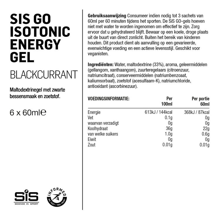 SIS Gel Go Isotonic Energy Variety Pack, 60ml x 6 x 4 packs